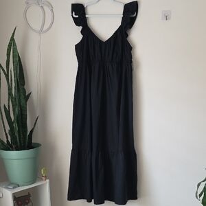 Universal Thread Black Maxi Dress with Ruffle Straps